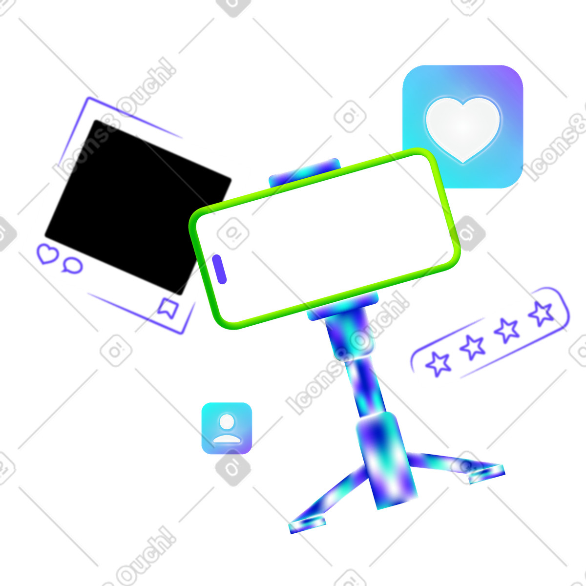 Digital content creation with smartphone illustrazione in stile Pure scarica in PNG, SVG