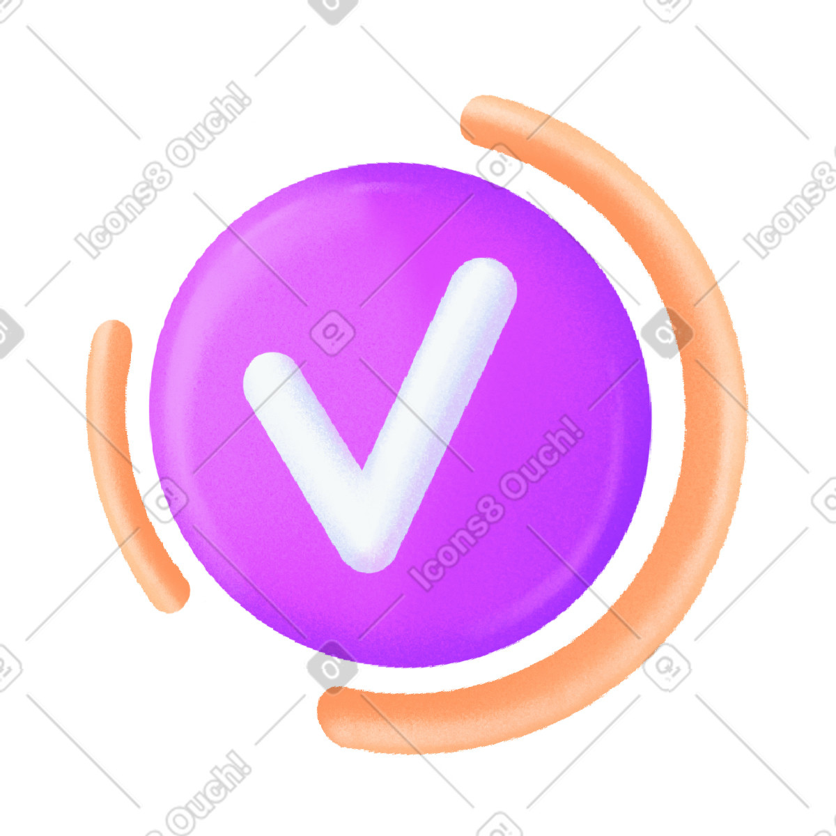 Smart 스타일의 흰색 확인 표시가 있는 보라색 원 일러스트레이션 PNG, SVG 다운로드