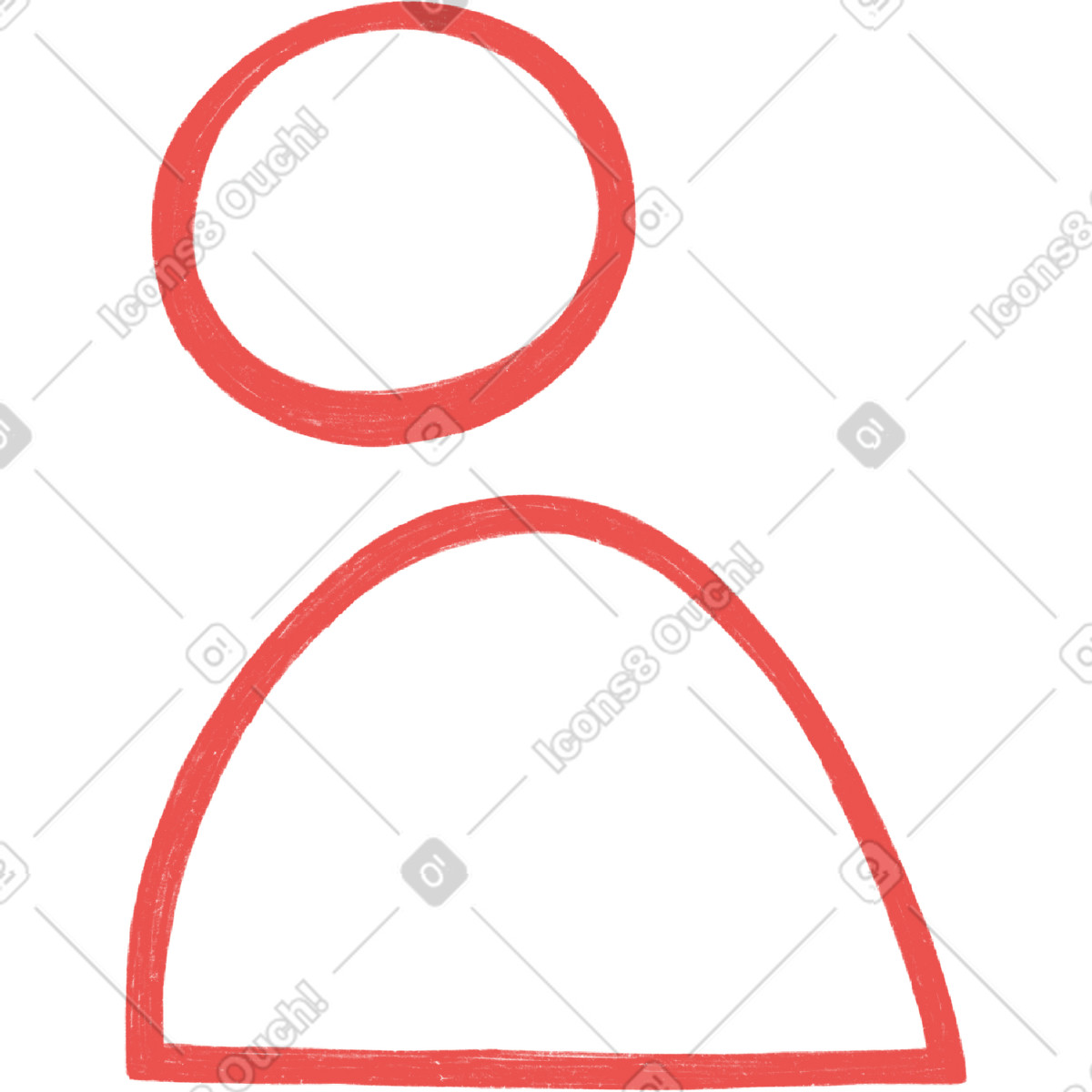 Illustration Symbole de compte rouge dans le style Biro à télécharger aux formats PNG, SVG