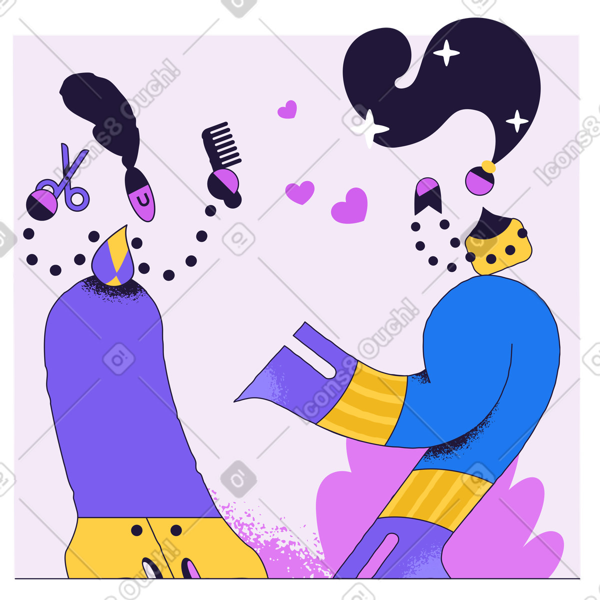 Nuovo taglio di capelli illustrazione in stile Conifer scarica in PNG, SVG