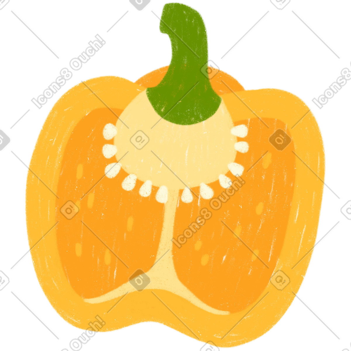 Ilustração de Pepper half em no estilo Cozy para baixar em PNG, SVG