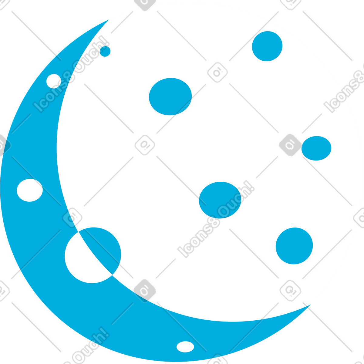 Luna illustrazione in stile Flame scarica in PNG, SVG