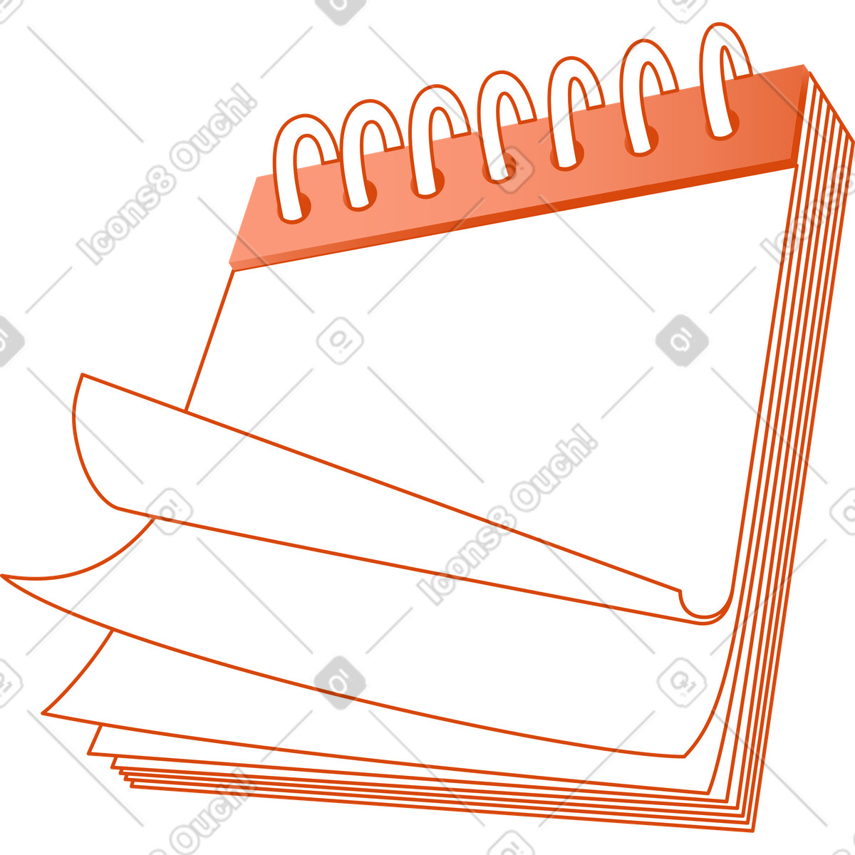 Ilustração de Bloco notas laranja em no estilo Orange para baixar em PNG, SVG