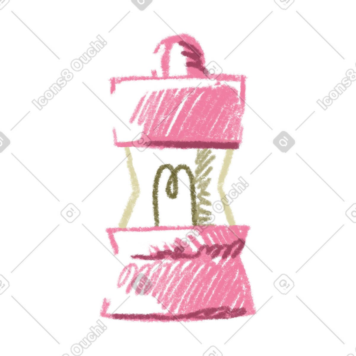 Camping lantern illustration in Sketchbook style download in PNG, SVG