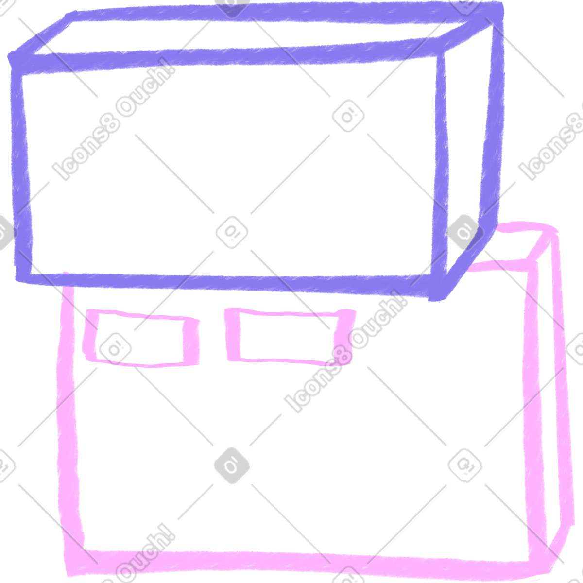Ilustración Pink and purple boxes en estilo Bonny a descargar en PNG y SVG