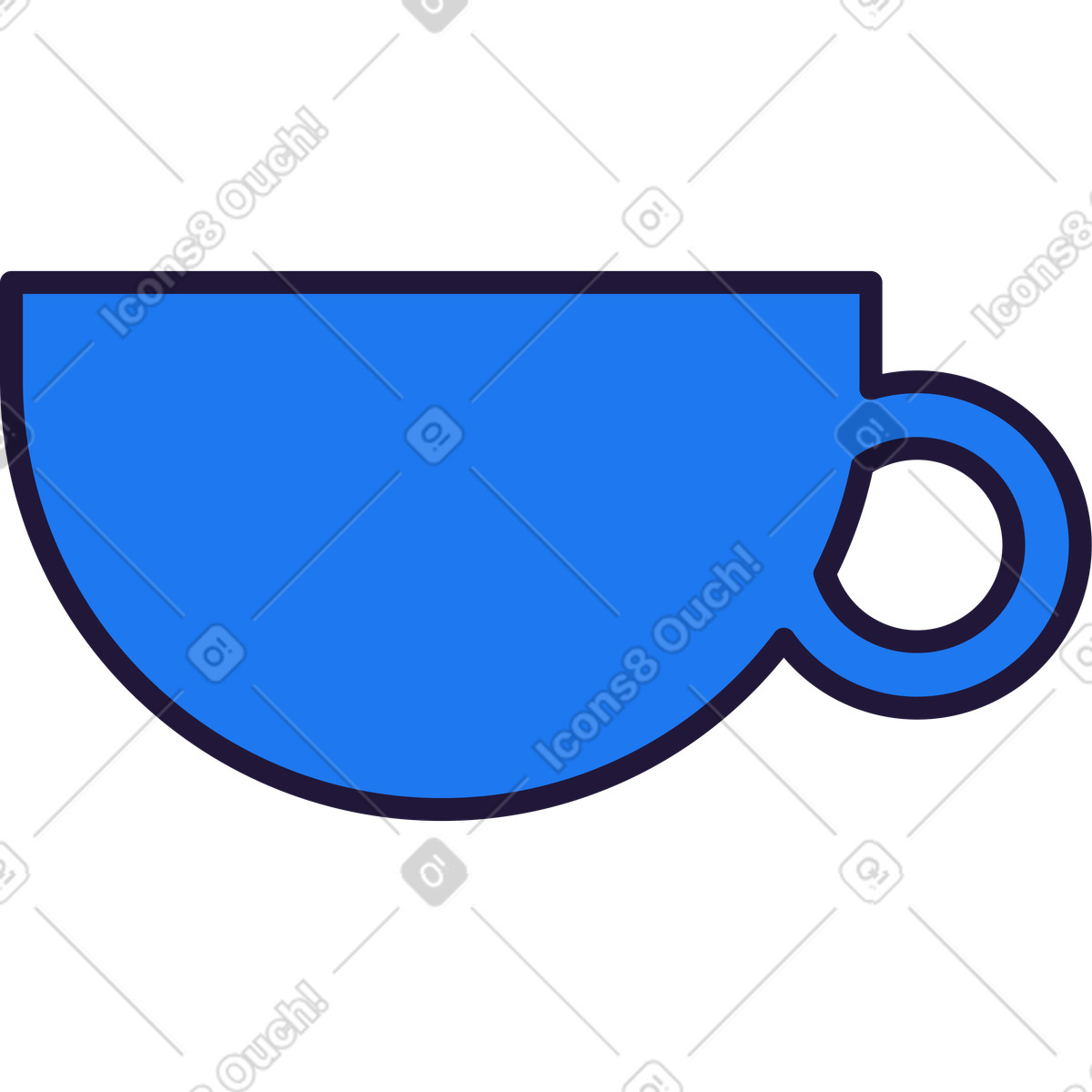 Tazza illustrazione in stile Conifer scarica in PNG, SVG