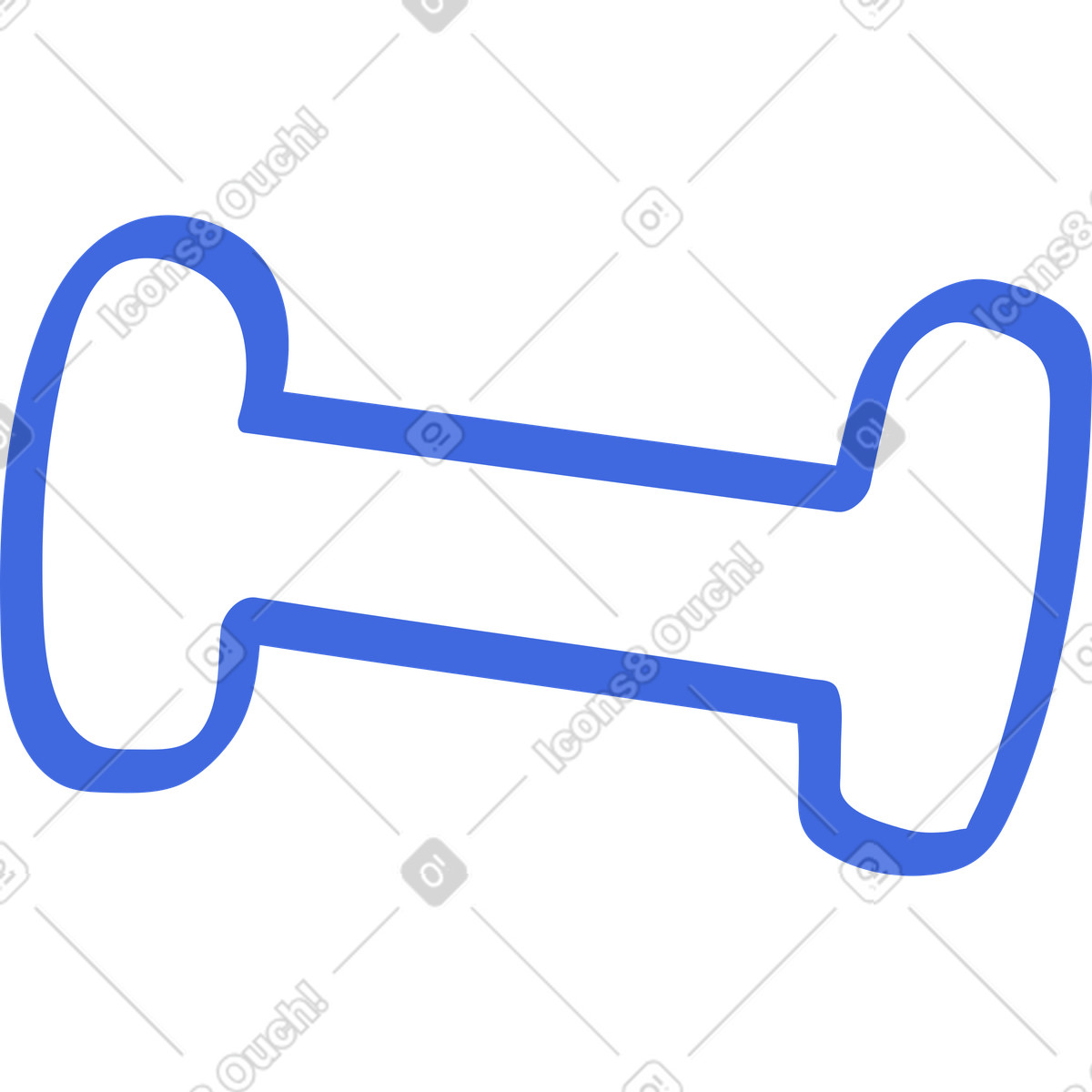 Dumbbell outline minimal fitness weight training equipment symbol shape-Illustration im Ballpoint Pen-Stil als Download in PNG, SVG