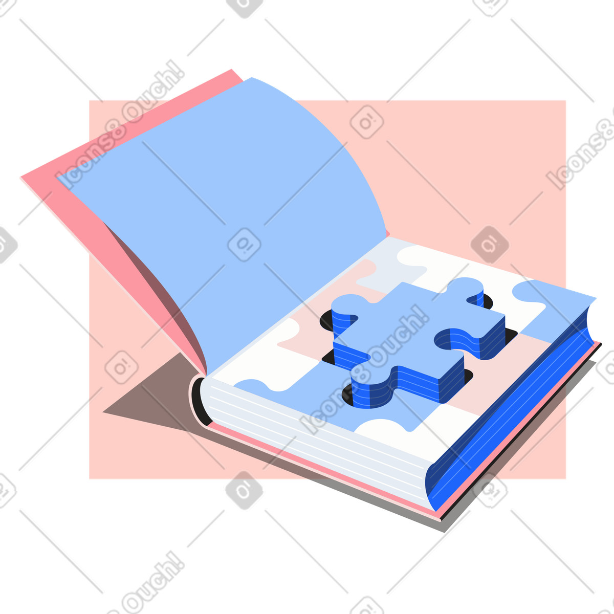 Puzzle of knowledge illustration clipart featuring diverse elements in PNG SVG GIF