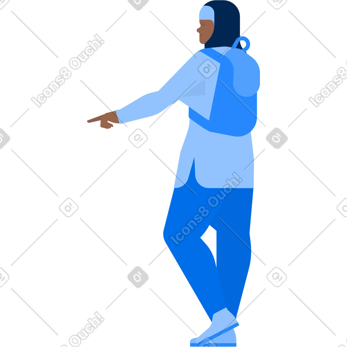 Female traveler in hijab illustration Urban style download PNG, SVG