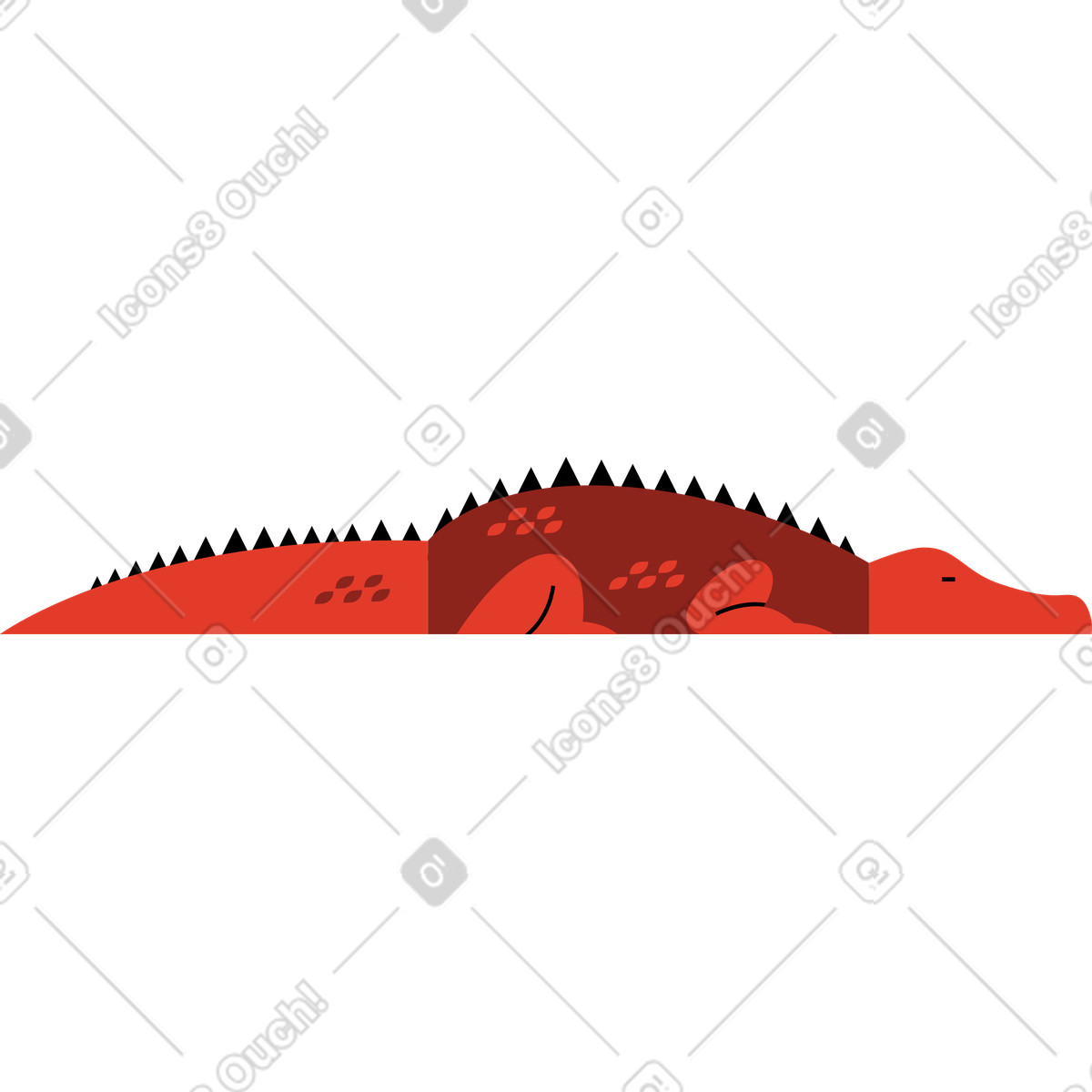 Crocodile illustration in Burgundy style download in PNG, SVG