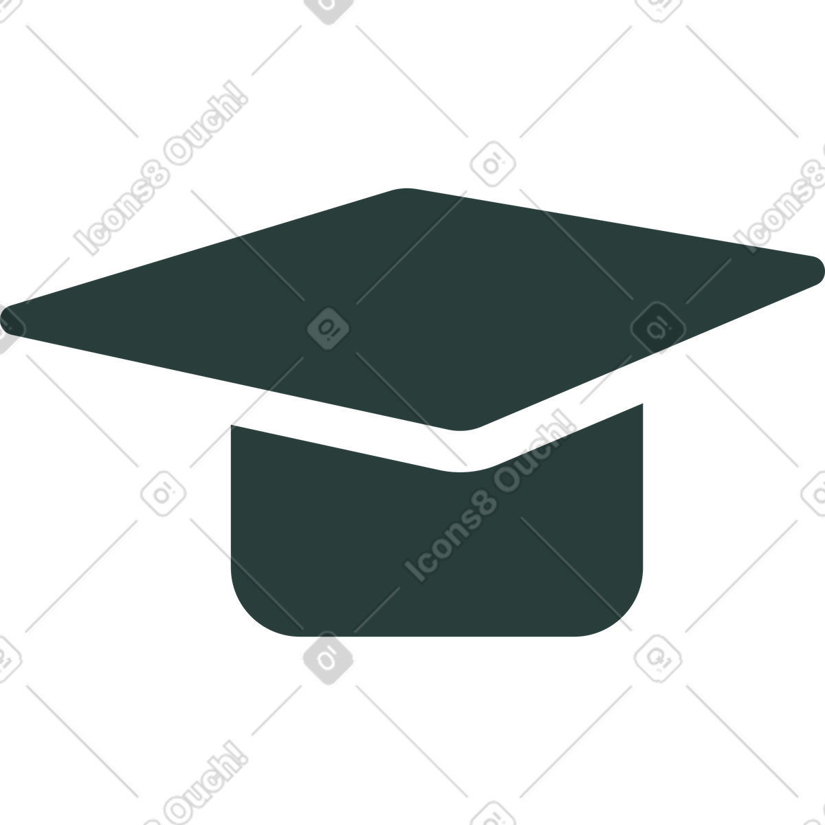 Illustration Chapeau de diplômé dans le style Macaroni à télécharger aux formats PNG, SVG