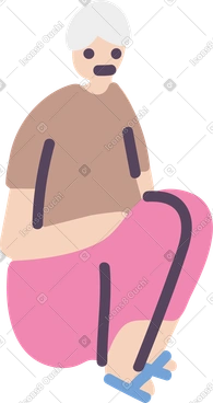 Sitting man PNG, SVG