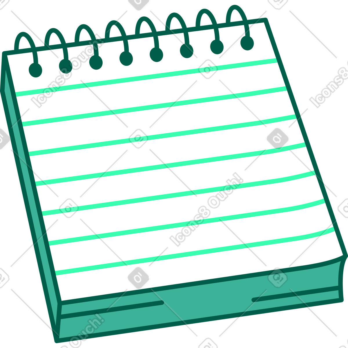 Notepad illustration in Storyline style download in PNG, SVG