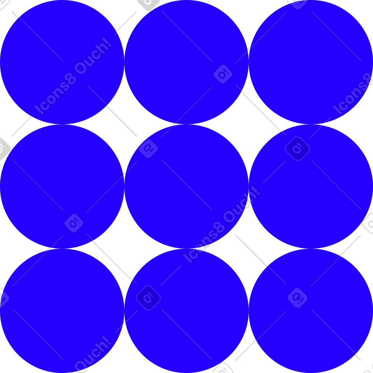 Nine blue circles illustration in Framework style download in PNG, SVG