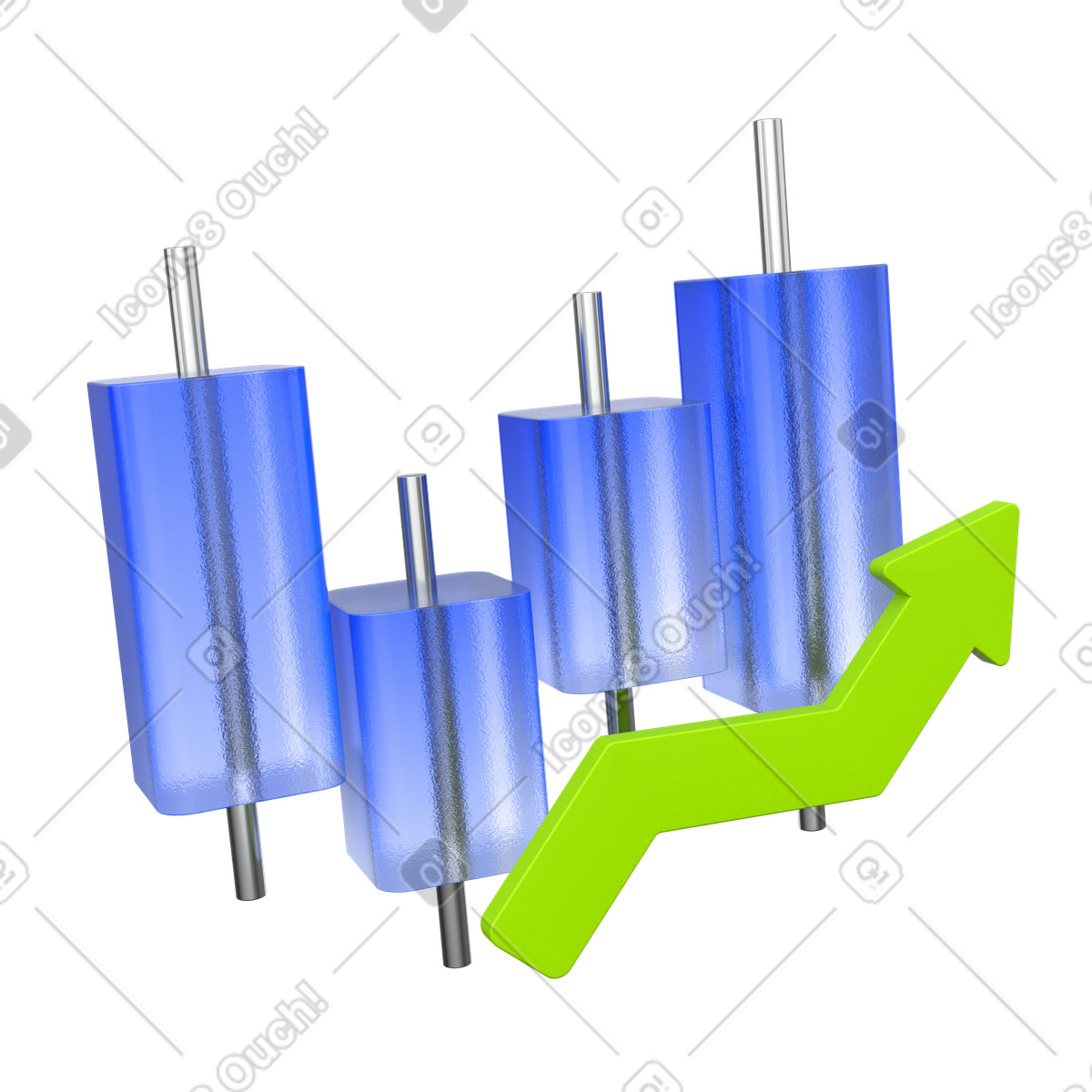 Financial graph showing price fluctuations illustration in PNG, SVG