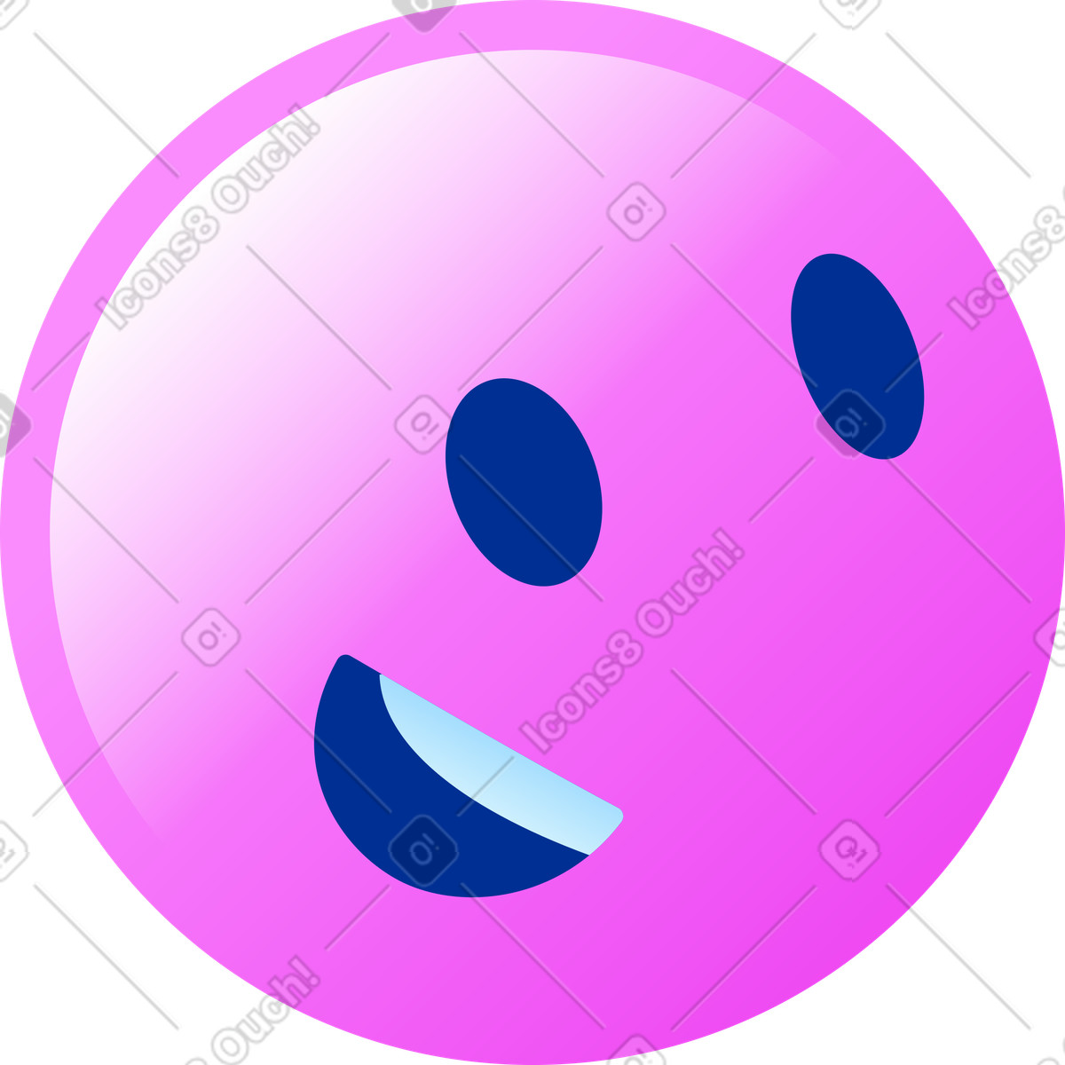 Emoji felice e alzando lo sguardo illustrazione in stile Glossy scarica in PNG, SVG