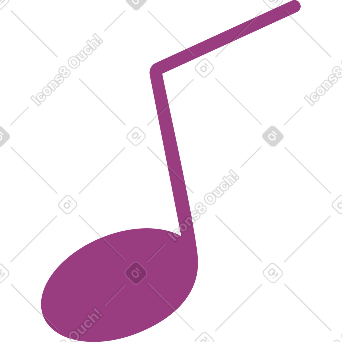 Ilustración Nota musical en estilo Sammy a descargar en PNG y SVG