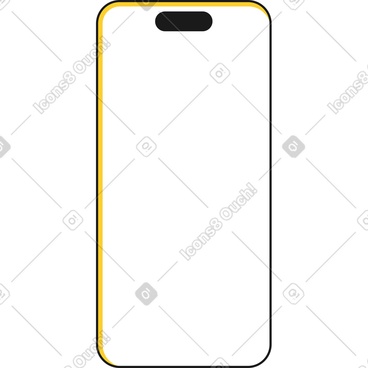 Smart phone illustration in Taxi style download in PNG, SVG