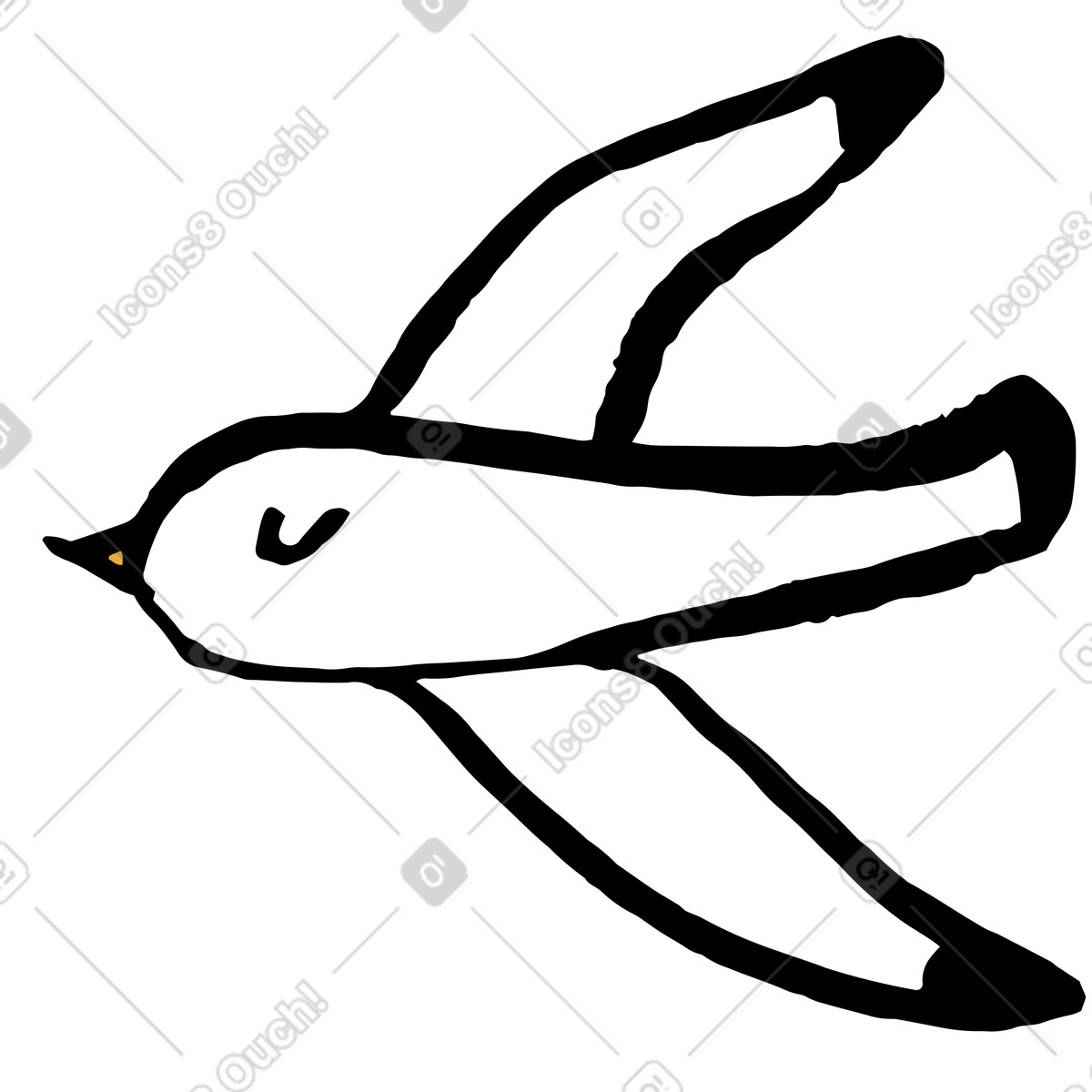 Fliegende möwe-Illustration im Scandi-Stil als Download in PNG, SVG