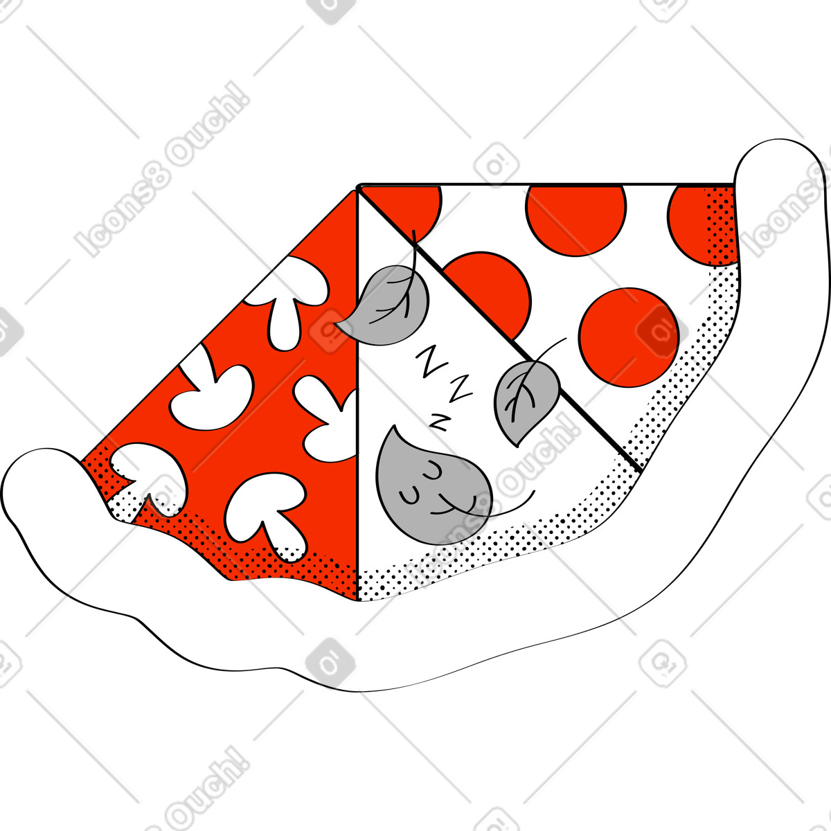 下载 Looney 风格的 比萨 插画，支持 PNG、SVG 格式