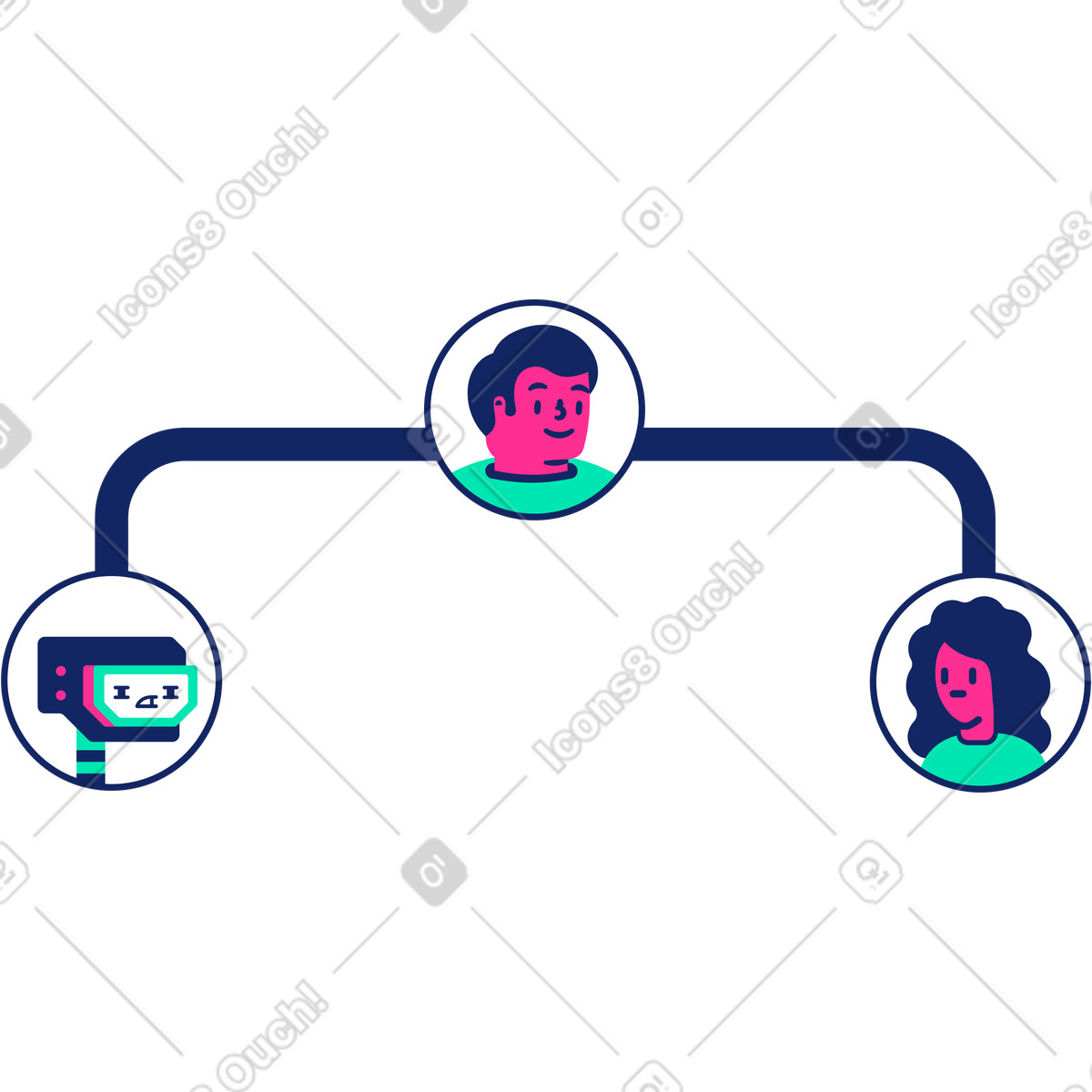 Network illustration in PNG, SVG, GIF formats