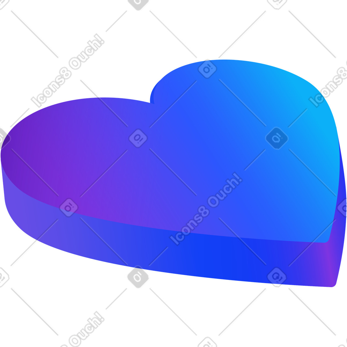 Forma del cuore in prospettiva illustrazione stile Hi-tech scarica PNG, SVG
