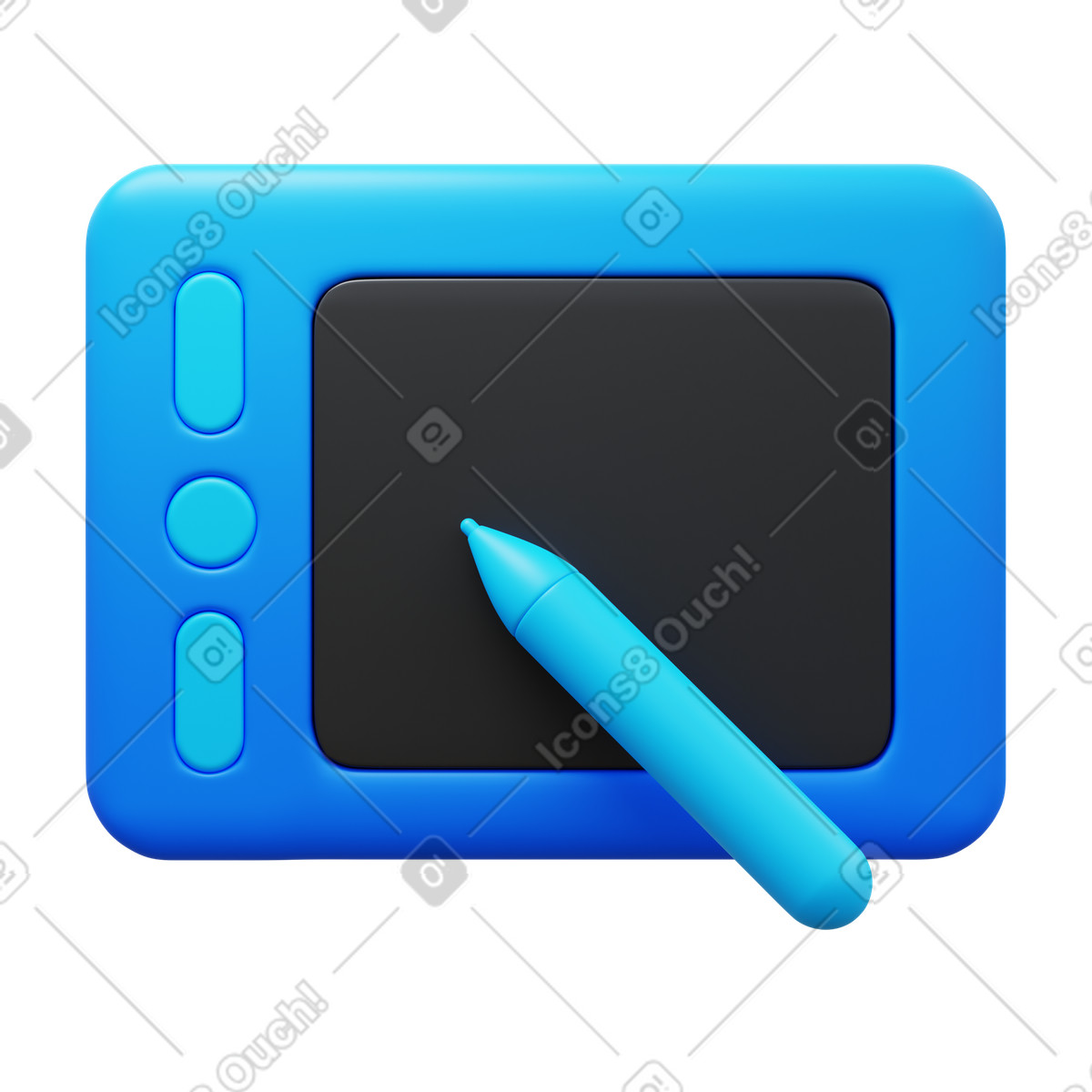 下载 3D Fluency 风格的 Wacom tablet 插画，支持 PNG、SVG 格式