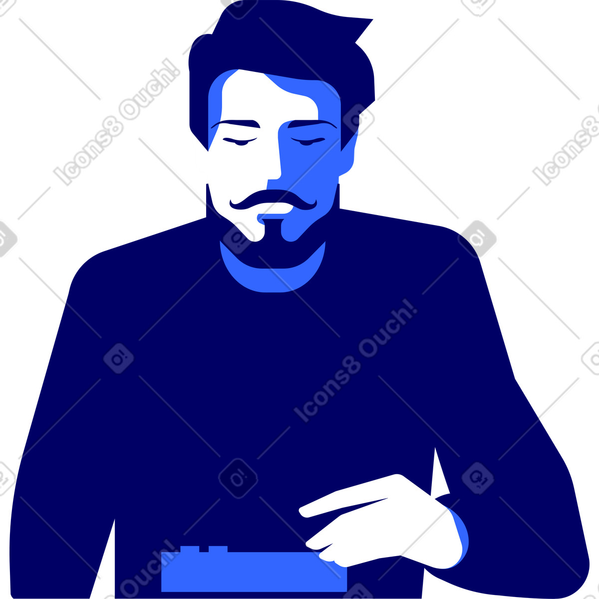 Mann ingenieur-Illustration im Lounge-Stil als Download in PNG, SVG