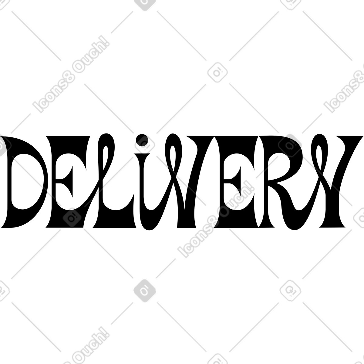 Schriftzug lieferung schwarzer text-Illustration im Lettering-Stil als Download in PNG, SVG