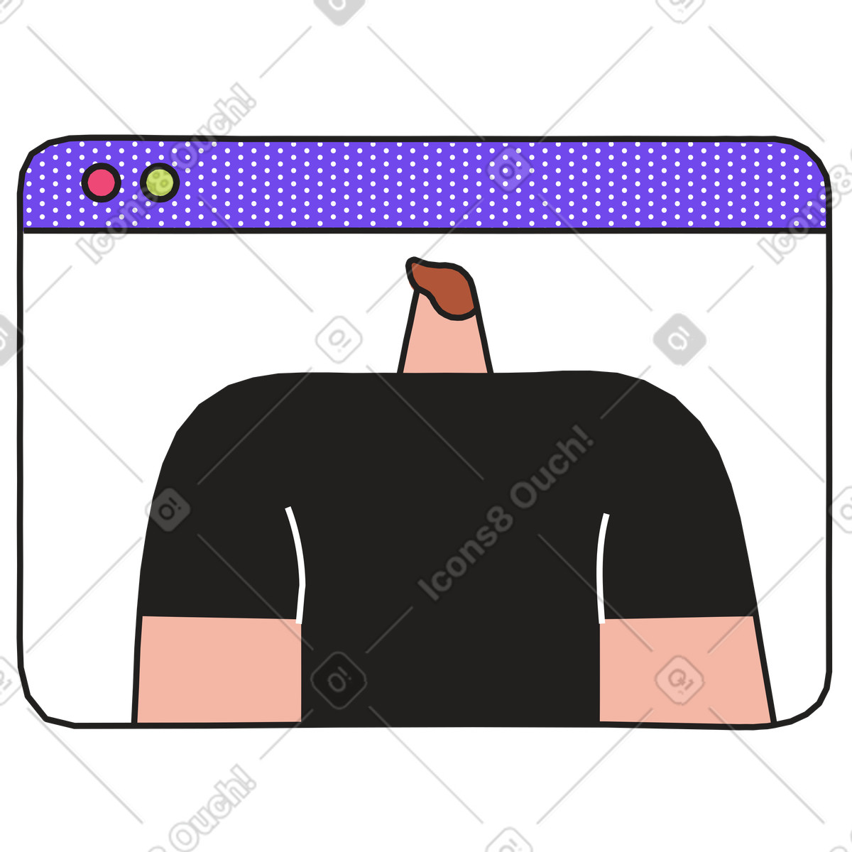 Ilustración Hombre en navegador línea estilo Dazzle a descargar PNG y SVG