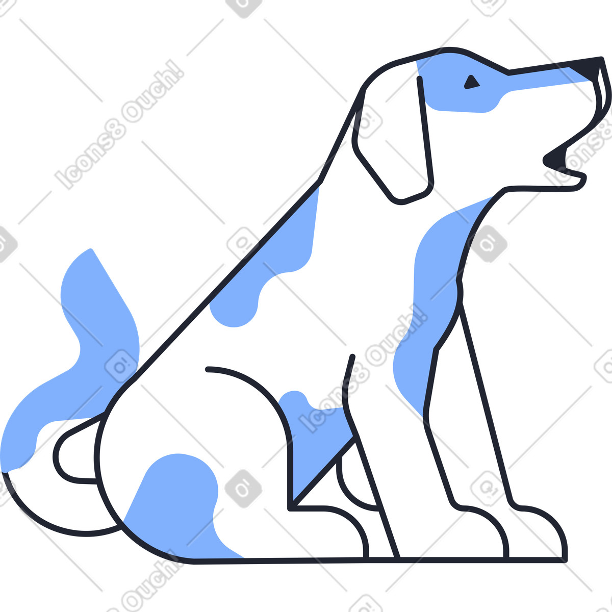 Ilustração de Cachorro latindo em no estilo Pablita para baixar em PNG, SVG