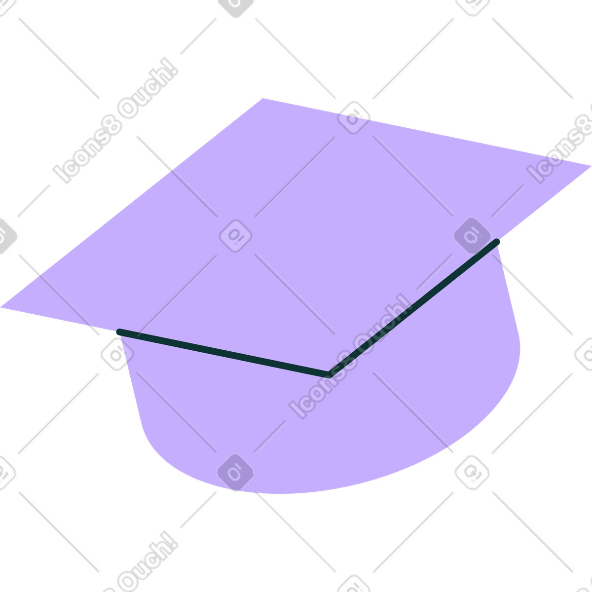 Akademische kappe-Illustration im Florid-Stil als Download in PNG, SVG