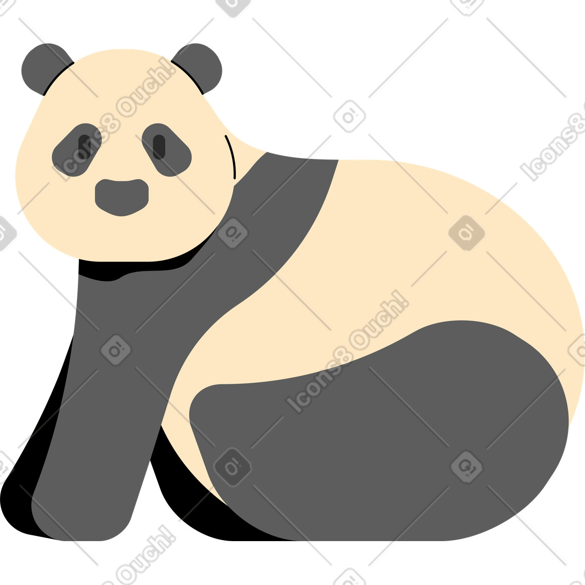 Panda illustration in Marginalia style download in PNG, SVG