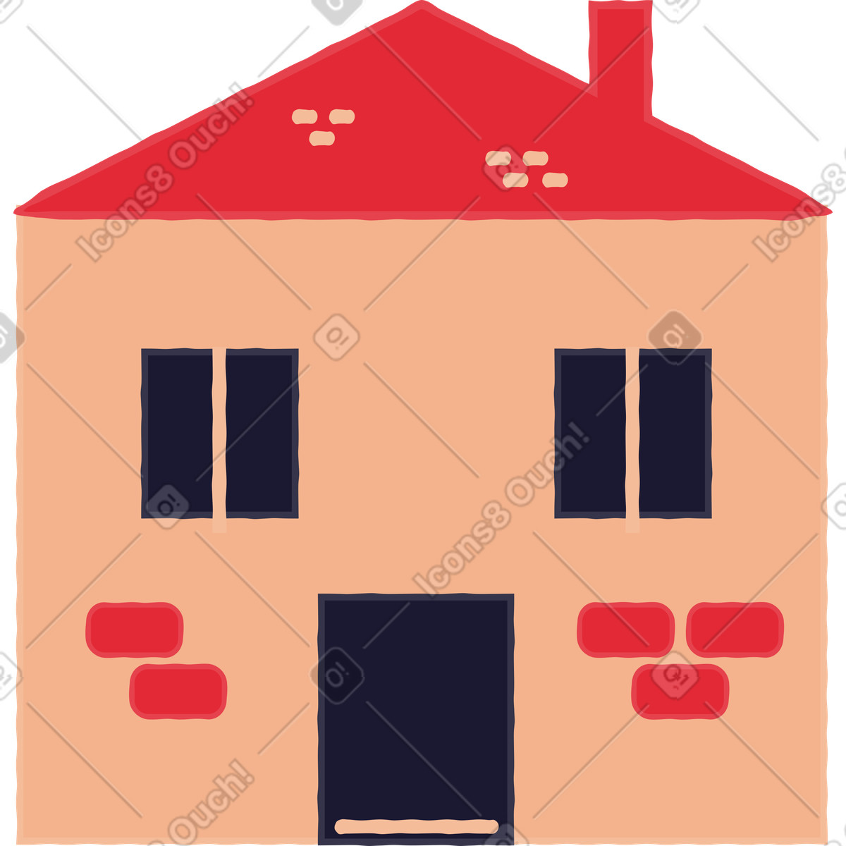 Ilustración Casa en estilo Stripy a descargar en PNG y SVG