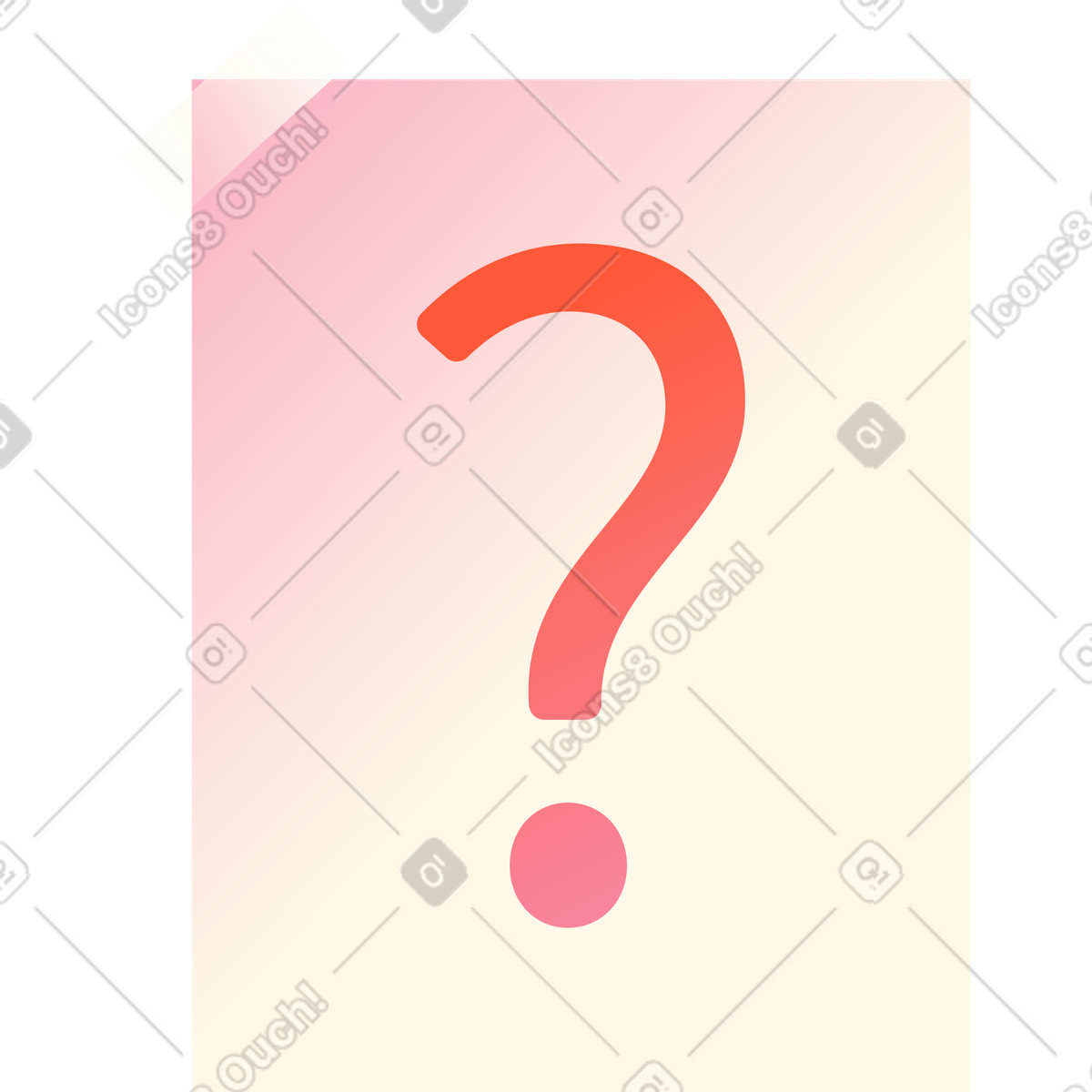 Piece of paper with question mark illustration in Beam style download in PNG, SVG