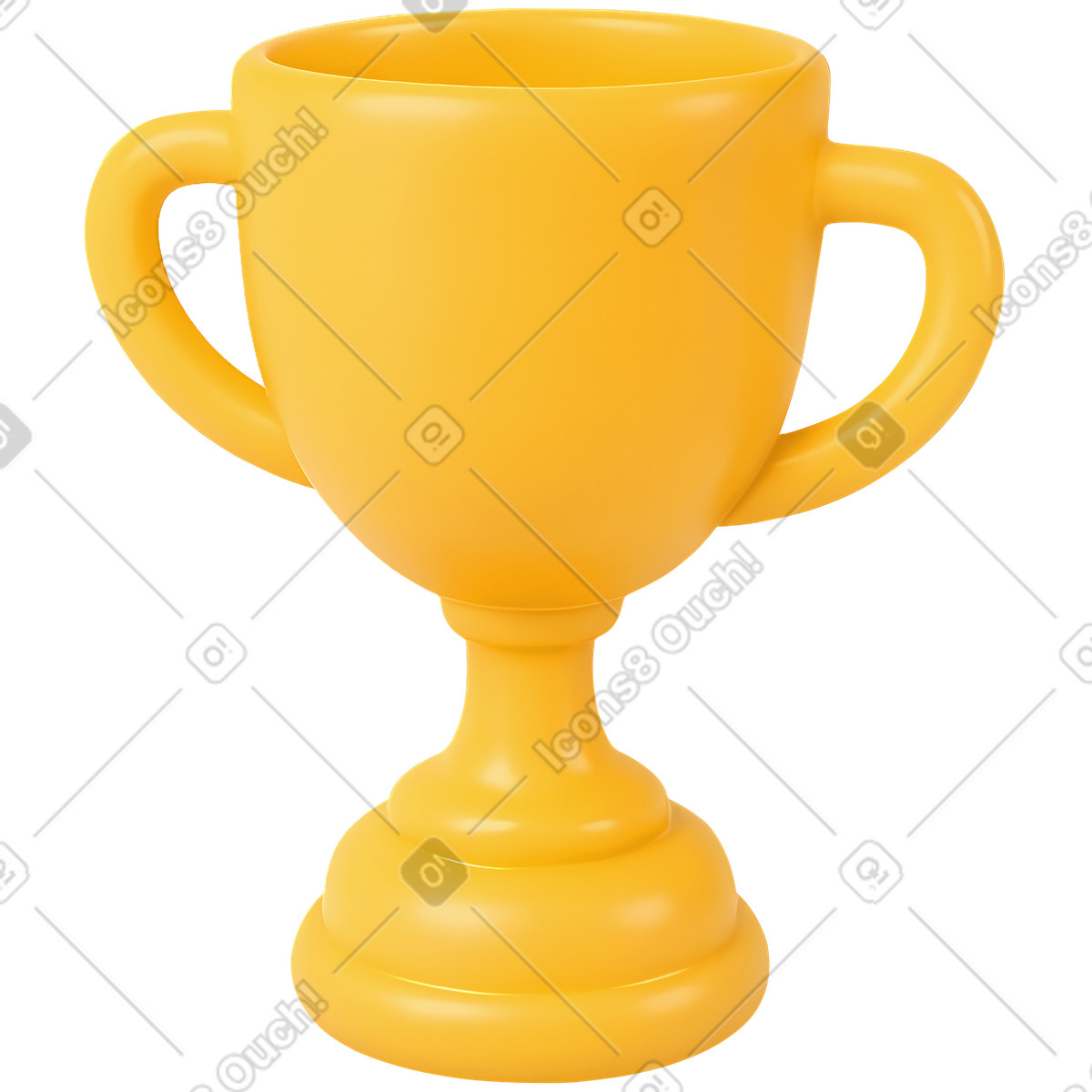 Yellow plastic winner cup illustration in 3D Cutie style download in PNG, SVG