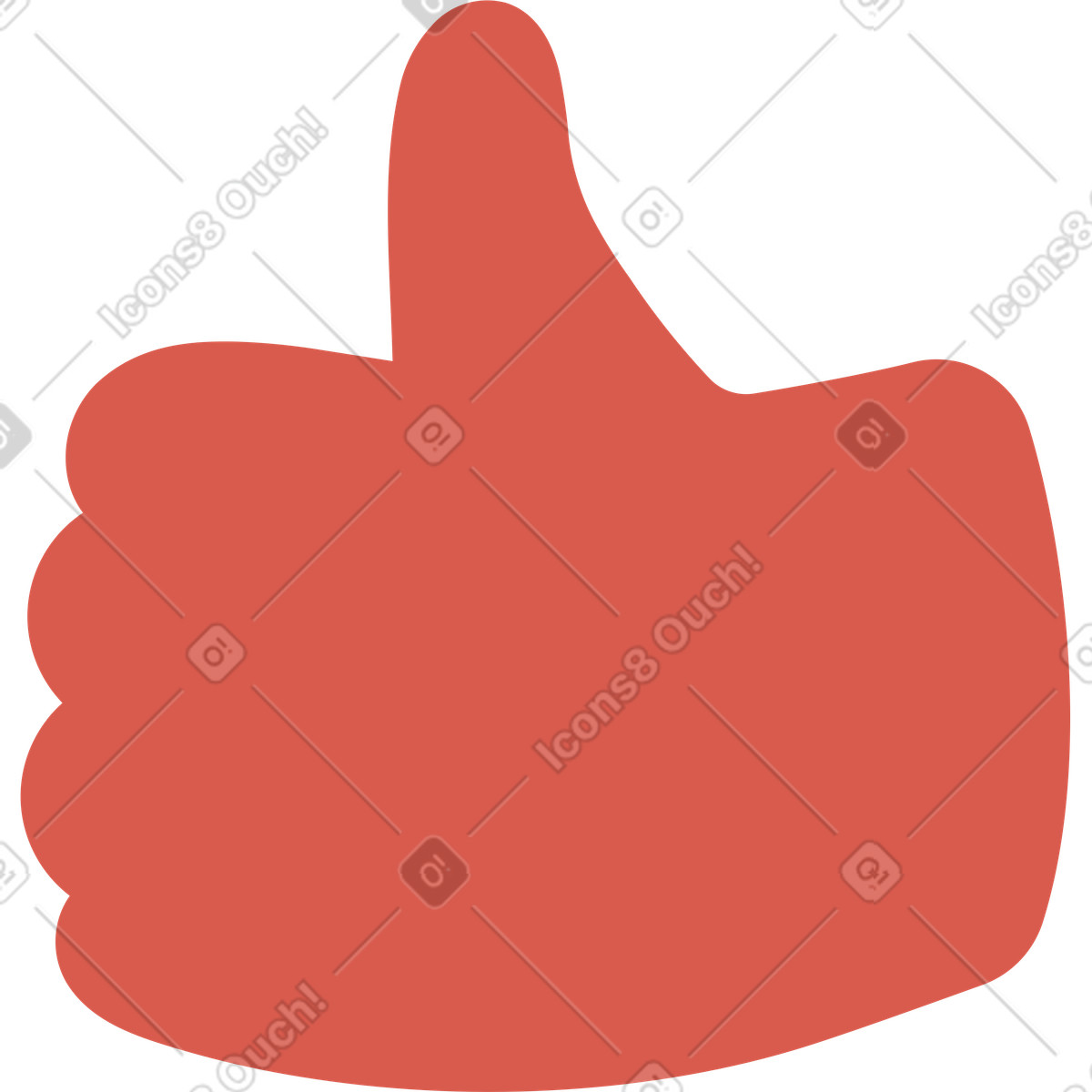 Thumbs up illustration in Macaroni style download in PNG, SVG