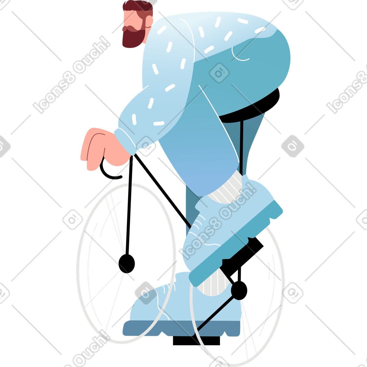 Mann auf einem fahrrad-Illustration im Airy-Stil als Download in PNG, SVG