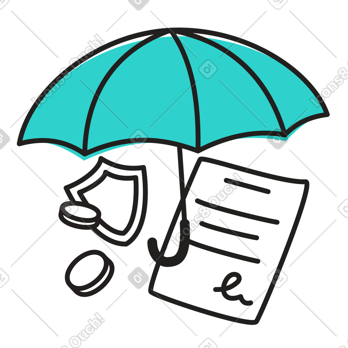 Schutz des vermögens mit einer dachversicherung-Illustration im Little-Stil als Download in PNG, SVG