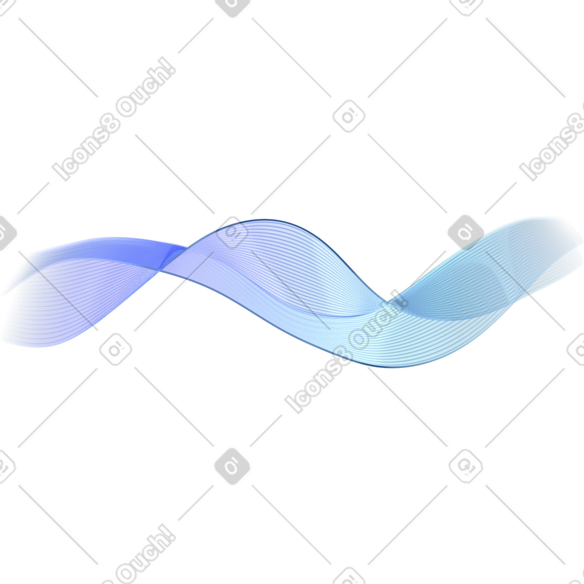 푸른 천상의 부드러운 파도 animated illustration in 3D Glassy style download in GIF, Lottie (JSON), AE