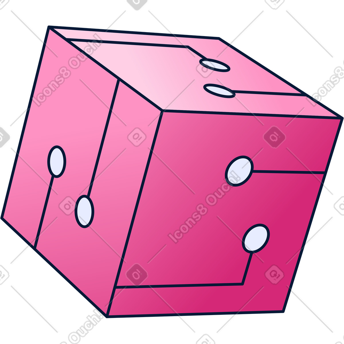 Ilustración Cubo digital con circuitos en estilo Neat a descargar en PNG y SVG