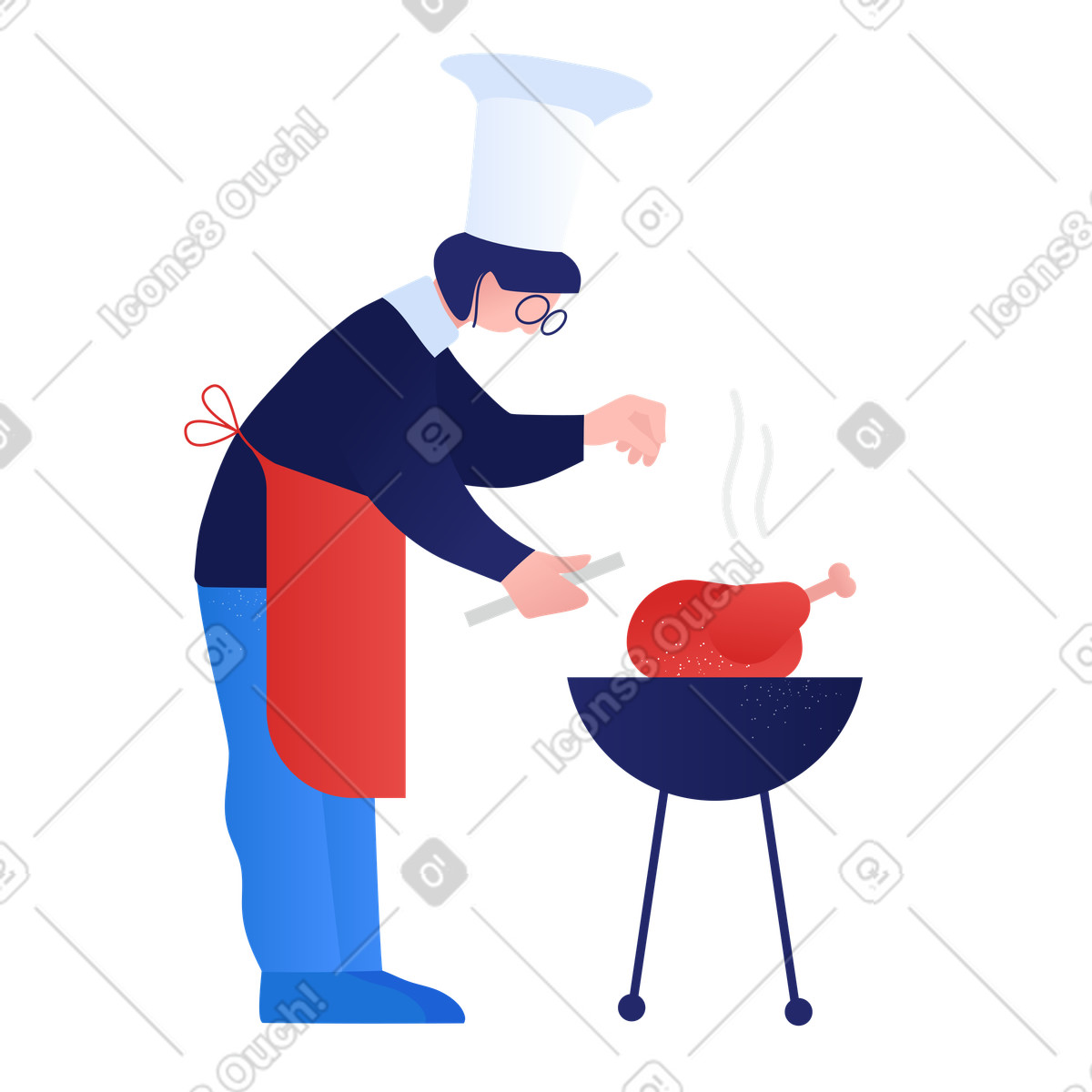 Ilustração de Cozinhar com churrasco em no estilo Clip para baixar em PNG, SVG
