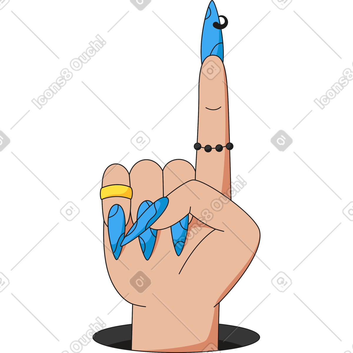 Ilustração de Mão apontando para cima em no estilo Moji baixar em PNG, SVG