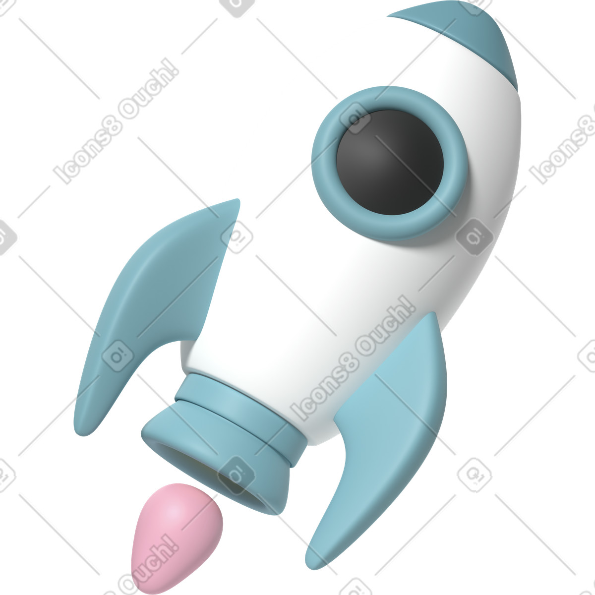 Ilustração de Rocket with a porthole em no estilo 3D Casual life para baixar em PNG, SVG