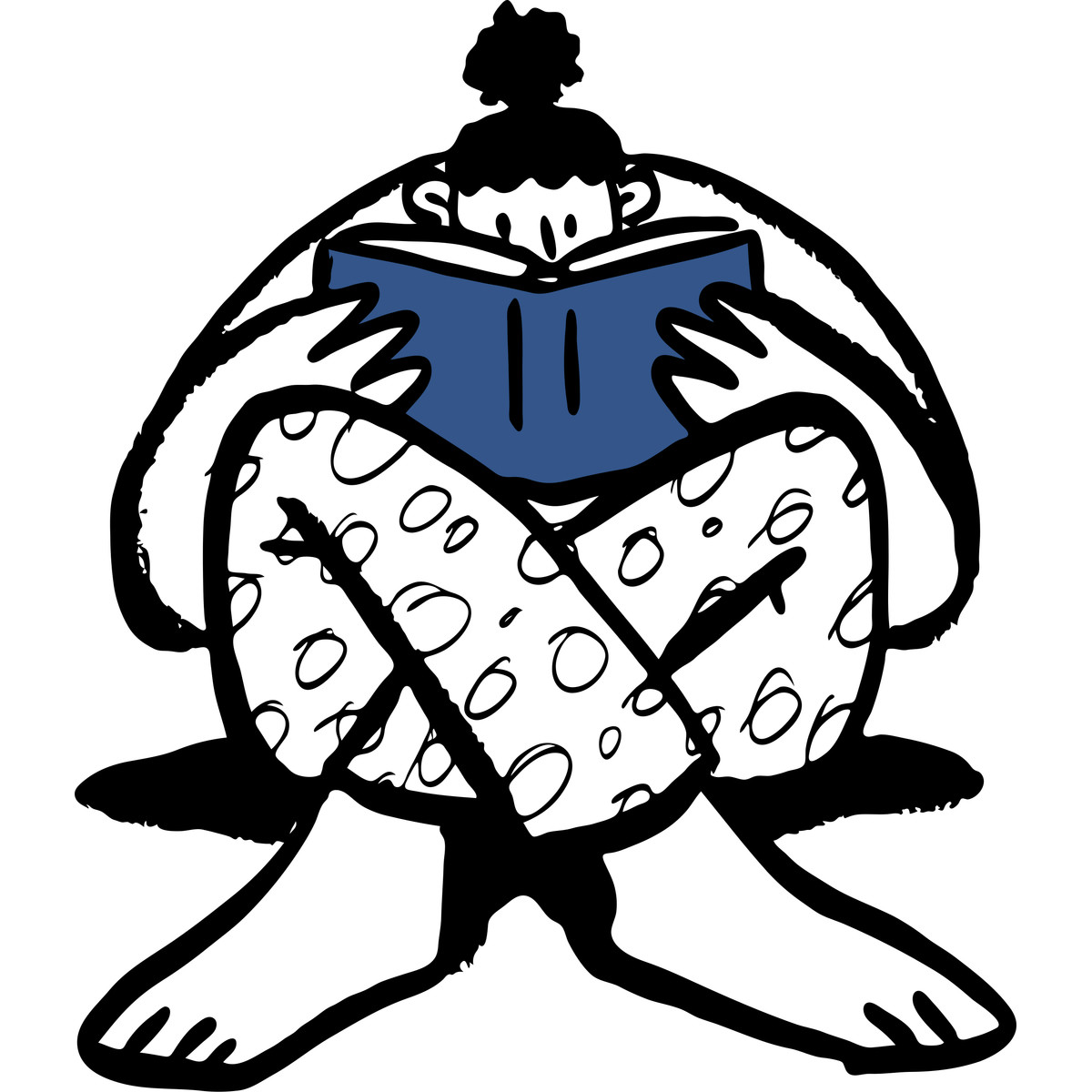 Иллюстрация Bookworm immersed in book, leisure or self-education в стиле Open Doodles — скачать в форматах PNG, SVG