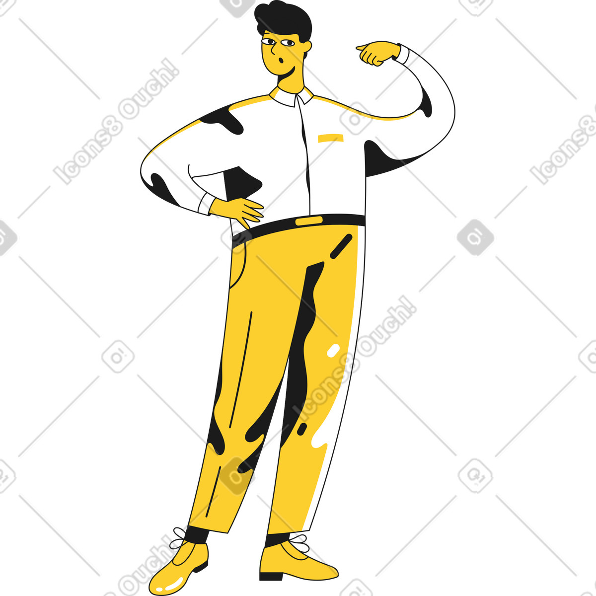 Man standing illustration in Taxi style download in PNG, SVG