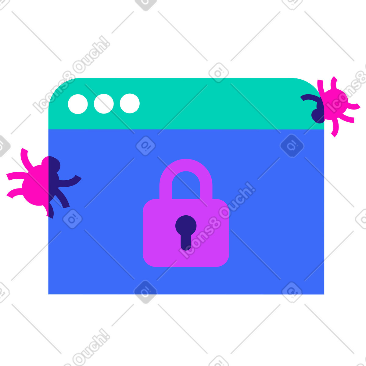 Schutz von software vor bedrohungen-Illustration im Basic-Stil als Download in PNG, SVG