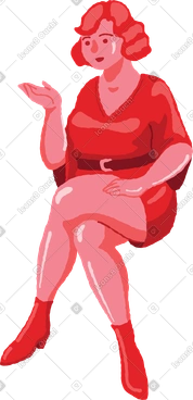 Curvy woman sitting front PNG, SVG