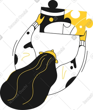 Girls with puzzle PNG, SVG
