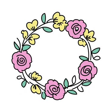 A floral arrangement featuring vibrant "evening primroses" with delicate yellow petals interspersed among rich "red roses" with velvety petals. The flowers are arranged in a simple circular pattern, with the evening primroses positioned on the outer edge and the red roses centered throughout. Green leaves and stems provide a natural contrast, enhancing the overall composition of the arrangement.